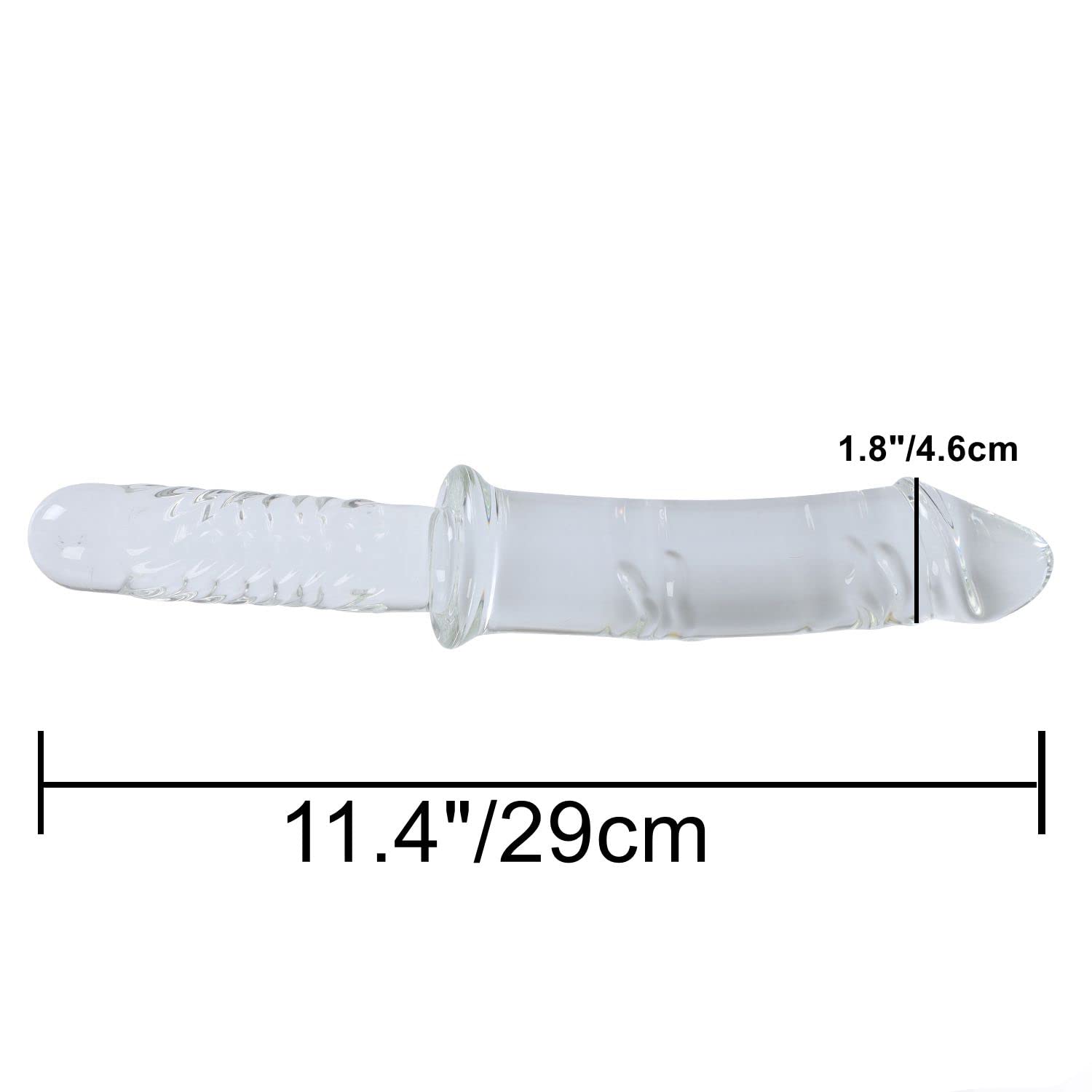11.4" Large Clear Glass Dildo Crystal Penis Glass-Uxolclub