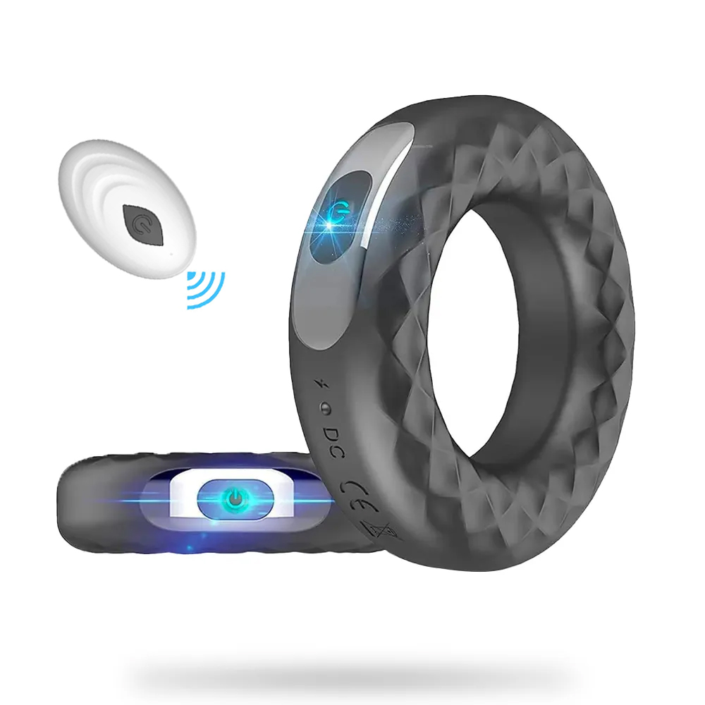 Silicone vibrating locking sperm ring male delayed masturbator