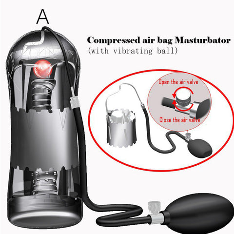Multi-Channel Airbag Masturbation Cup - 10 Frequency Vibration-10