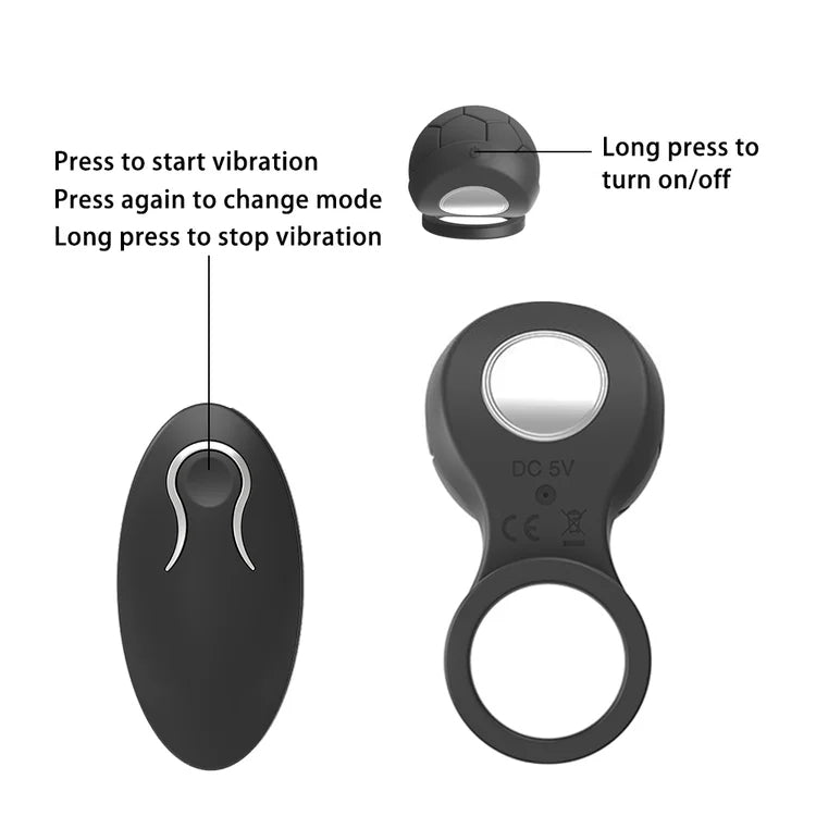 12 Modes Football Vibrating Cock Ring & Male Vibrator Toy