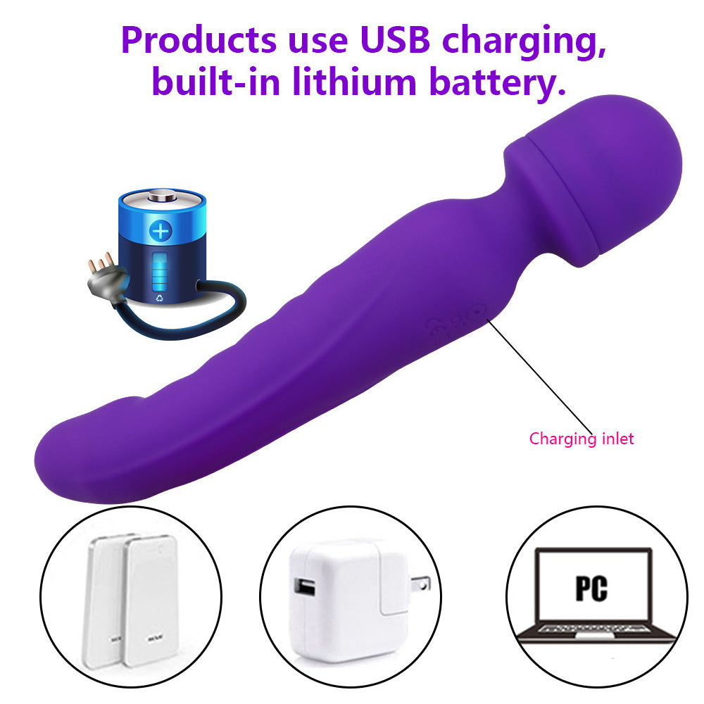Magnetic Magic Wand Rechargeable  Silicone Vibrating Dildos-Uxolclub