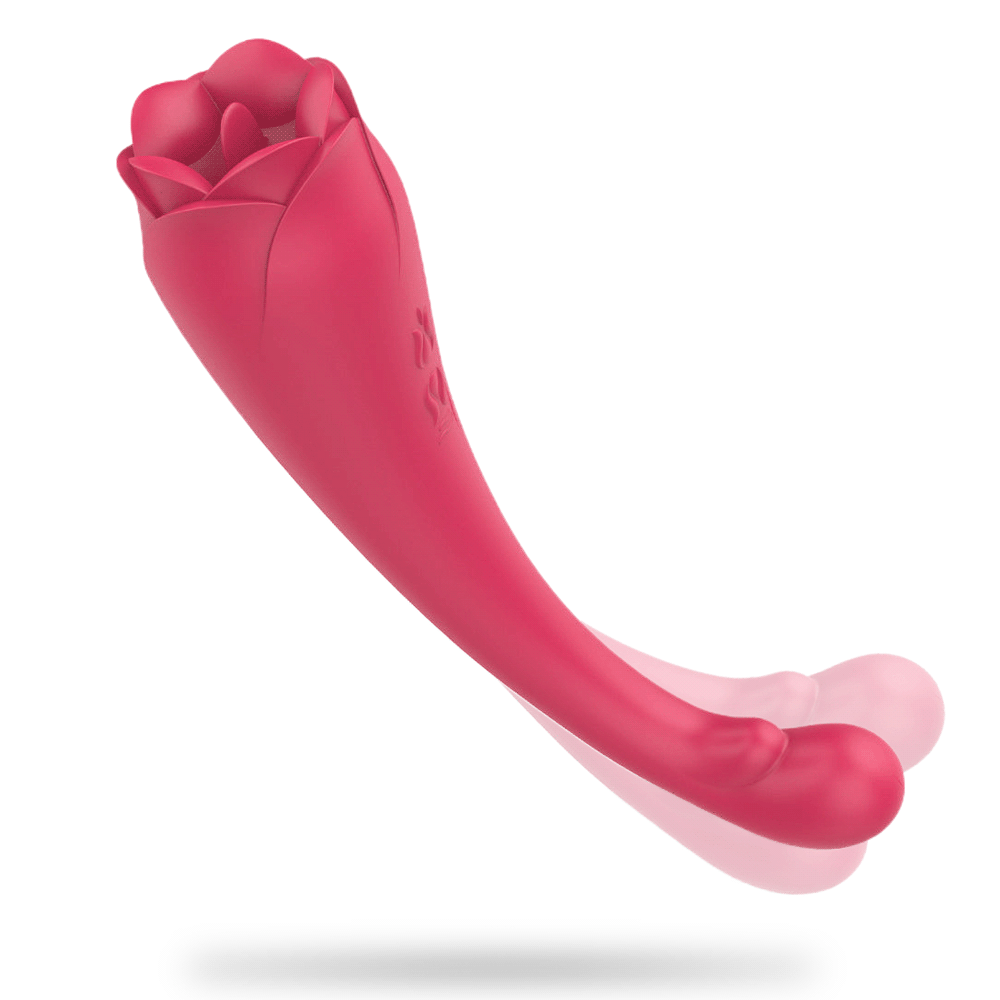 Rose Vibrator Rose Dildos Sex Toy Nipple Vibrator - Tongue Licking and Clit Sucking