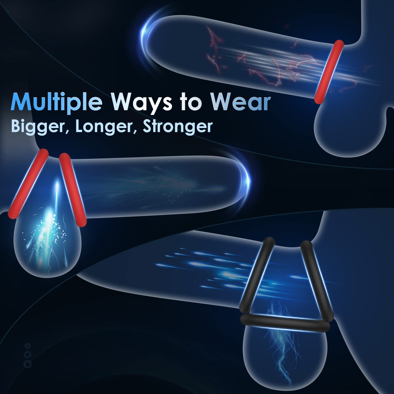 Silicone Penis Ring with Vibrator for Erection