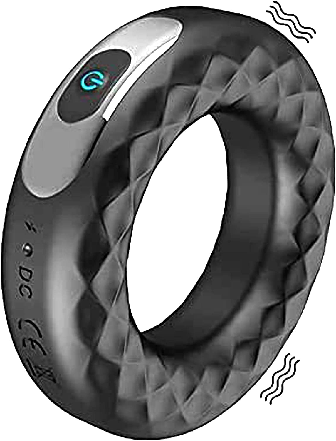 Silicone vibrating locking sperm ring male delayed masturbator-Uxolclub