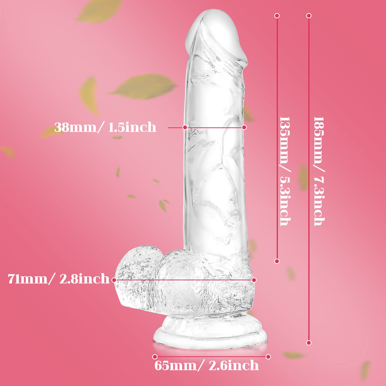 7.32 inch Transparent Dildo With Sucker