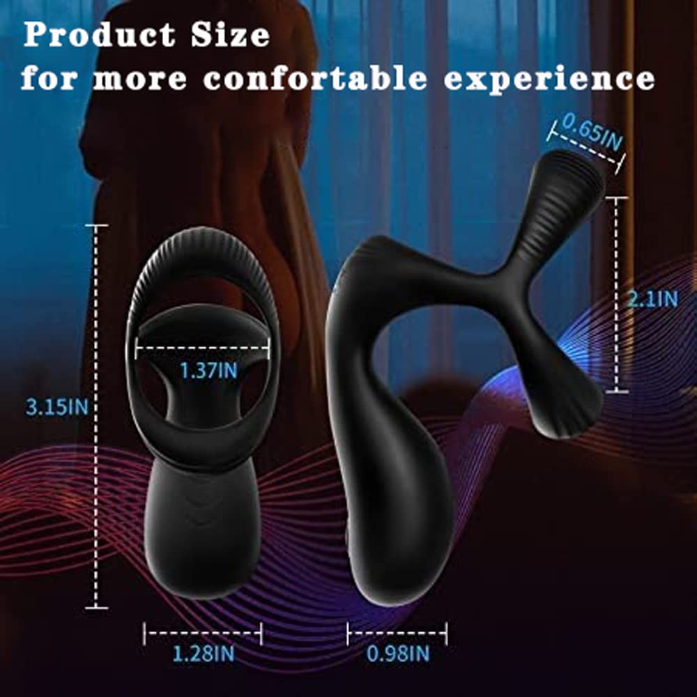 10 Vibrations, 3 in 1 Vibrating Penis Rings