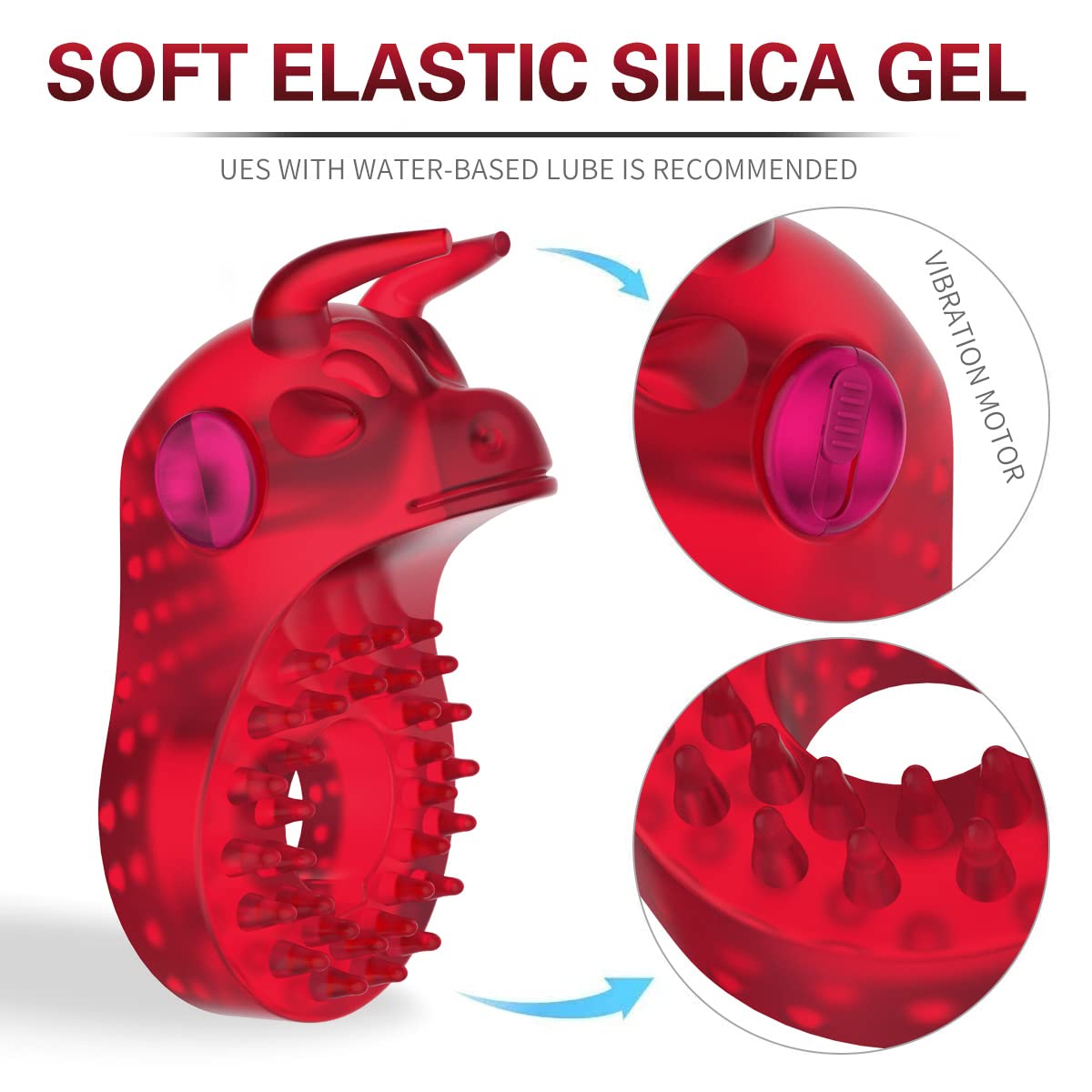 Bull Design Cock Ring C-spot Massager Clitoral Vibrator