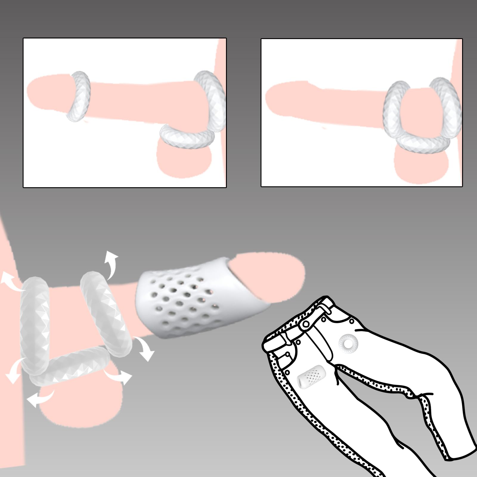 5 Different Sizes Cock Ring Set