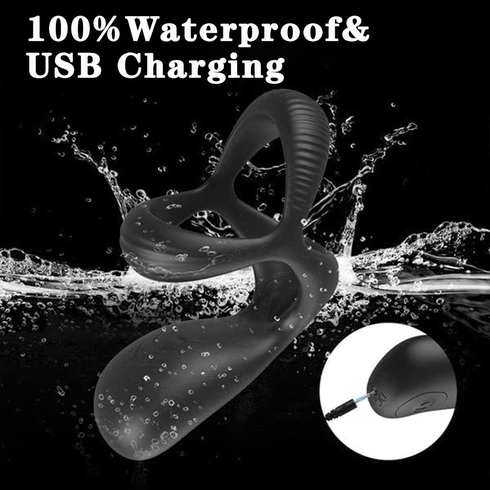 10 Vibrations, 3 in 1 Vibrating Penis Rings