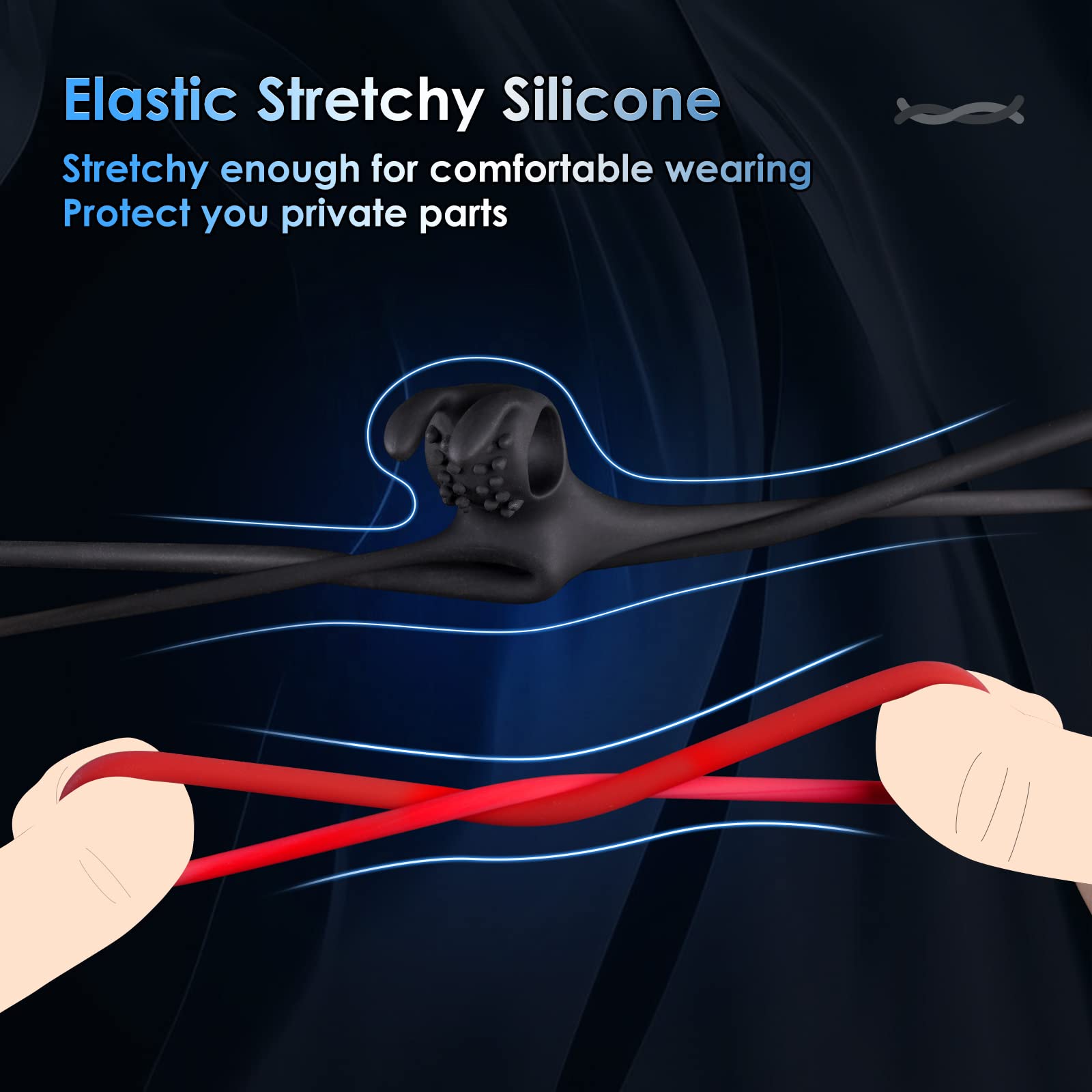 Silicone Penis Ring with Vibrator for Erection