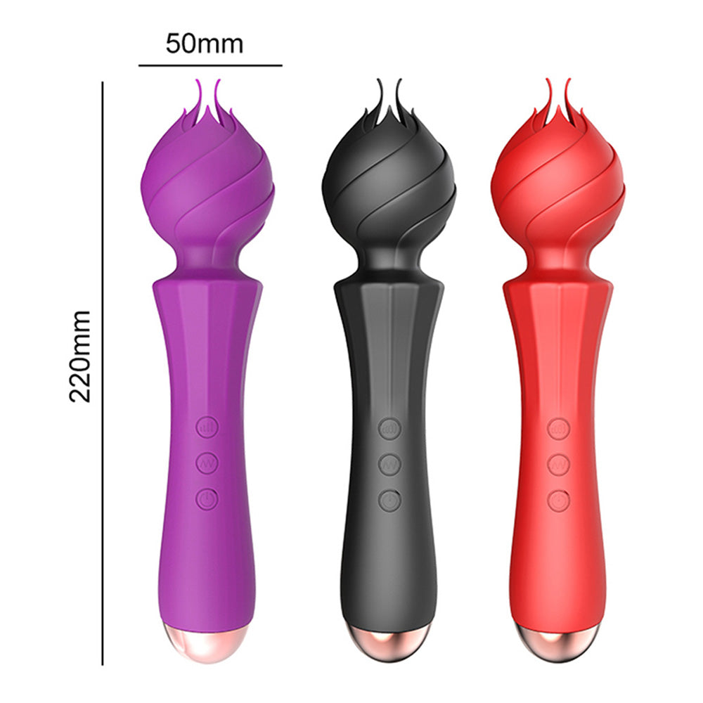 20 Frequency Vibration Mode Rose Vibrators Magic Wand Rechargeable-Uxolclub