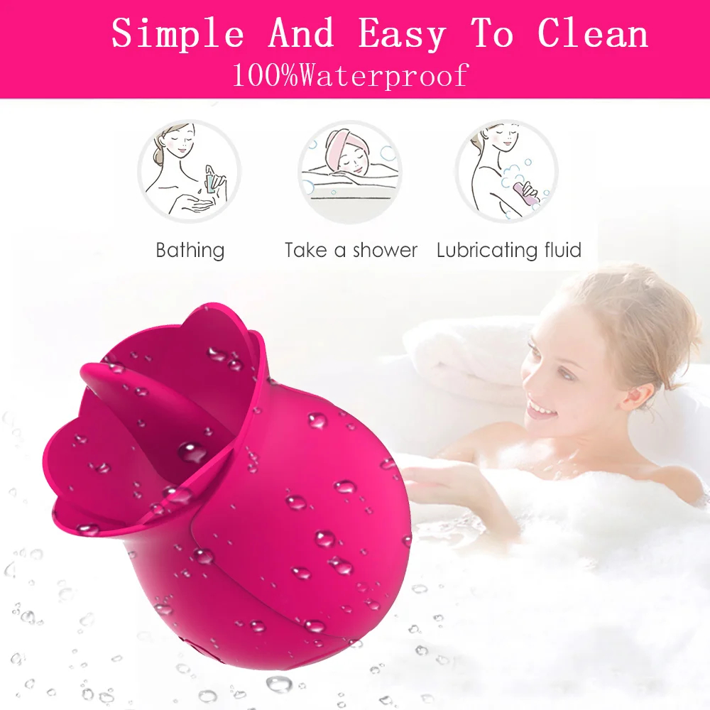 Tongue Licking Rose Toy Clit Sucking Massage Rose for Women