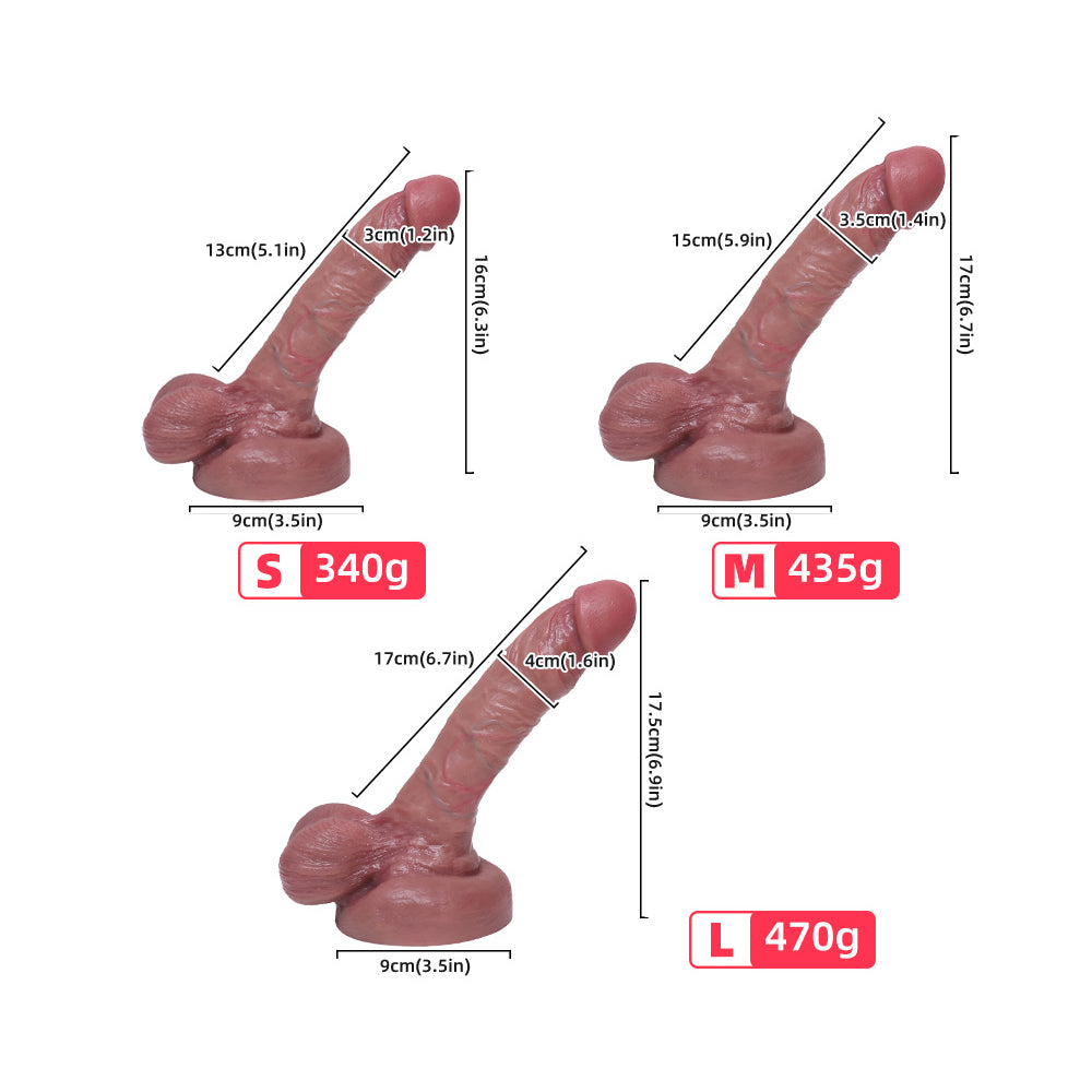 Realistic Dark Brown Dildo Double Silicone Sucker Allovers Dildo-Uxolclub