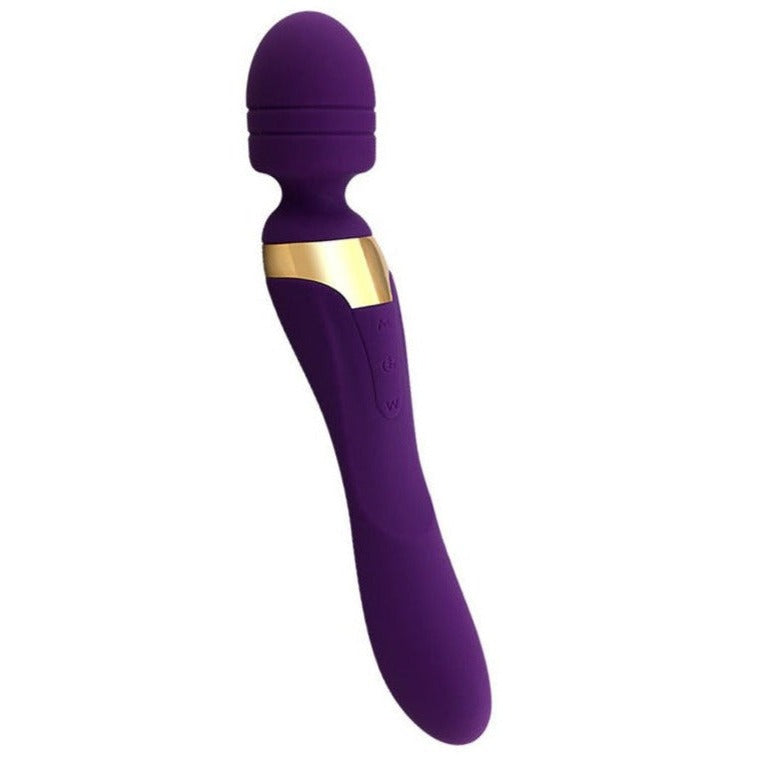 Double Head Magic Wand Rechargeable with Vibrating Dildos-Uxolclub
