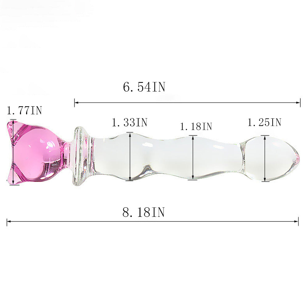 Pull Beads Crystal Glass Dildo Masturbator Butt Plug-Uxolclub