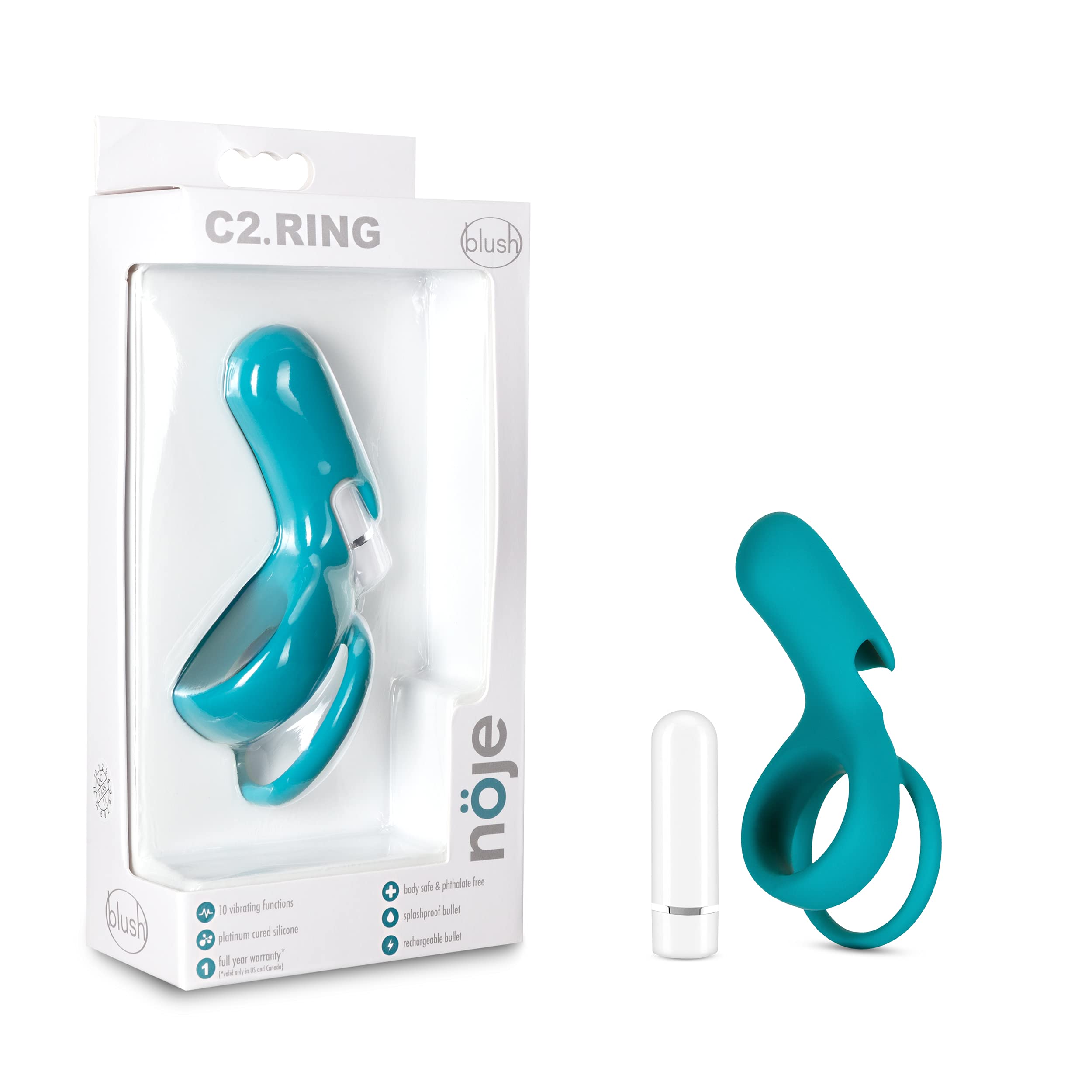 Rechargeable Vibrating 10 Modes Silicone Cock Ring