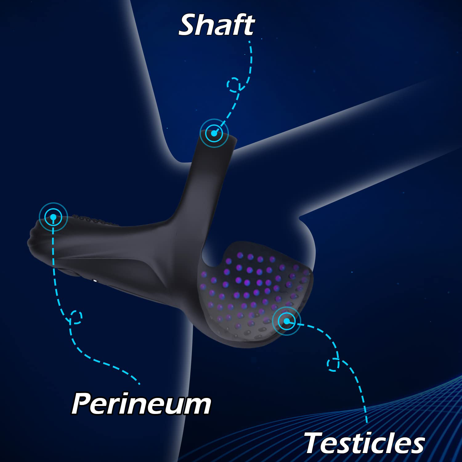 10 Vibrating Perineum and Testicles Stimulation Cock Ring 10 Vibrating Perineum and Testicles Stimulation Cock Ring