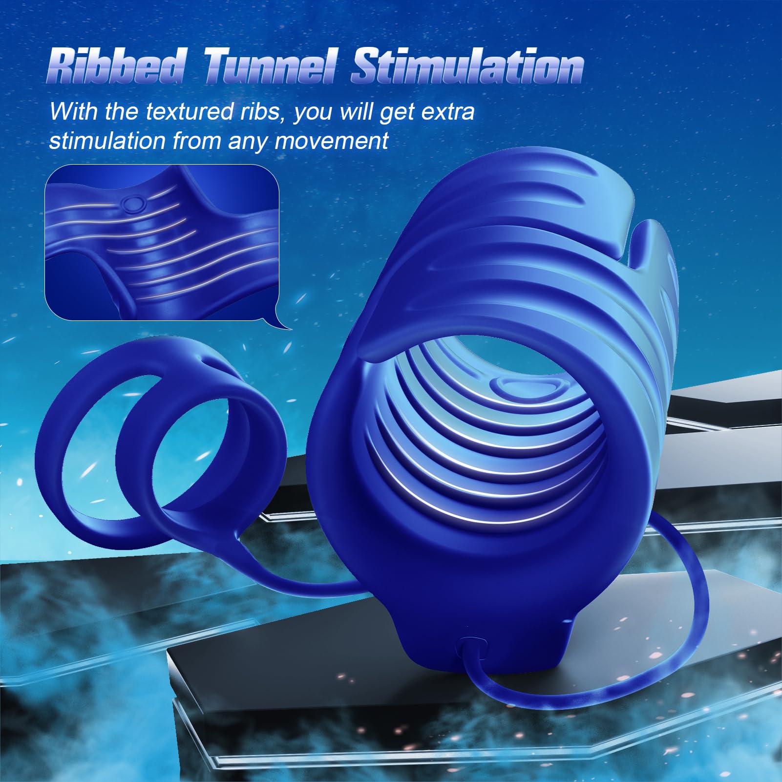 9 Vibrating 2 Cock APP & Remote Control Penis Ring