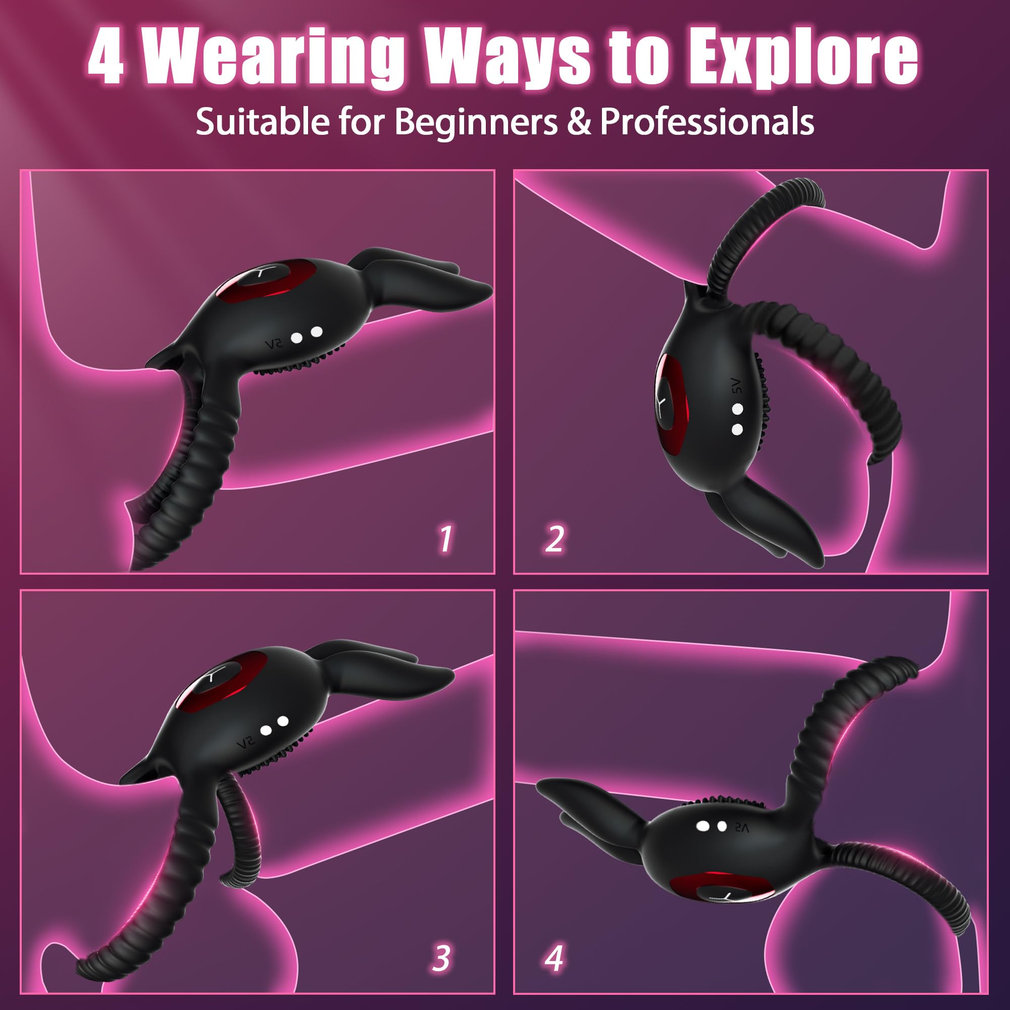 4in1 Penis Ring Vibrator 10 Vibrations C & G Spot Vibrators