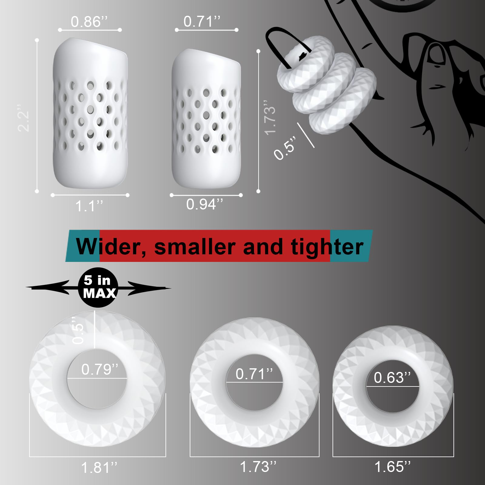 5 Different Sizes Cock Ring Set