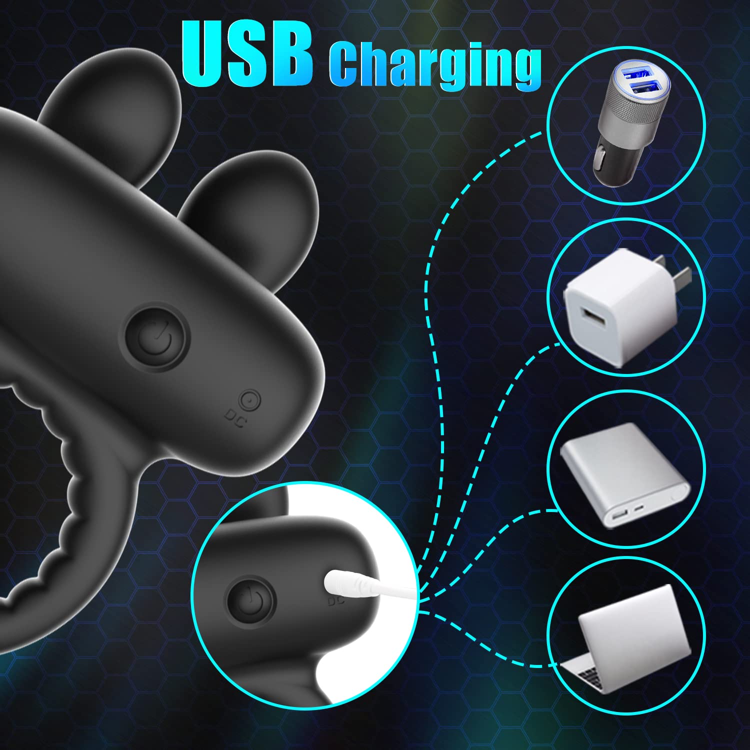 Vibrating Cock Ring with Bunny Ears