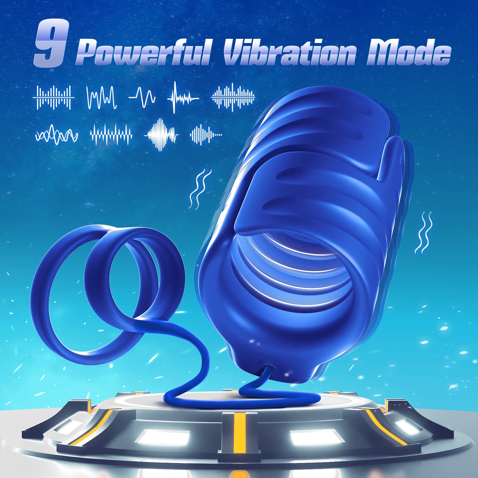 9 Vibrating 2 Cock APP & Remote Control Penis Ring