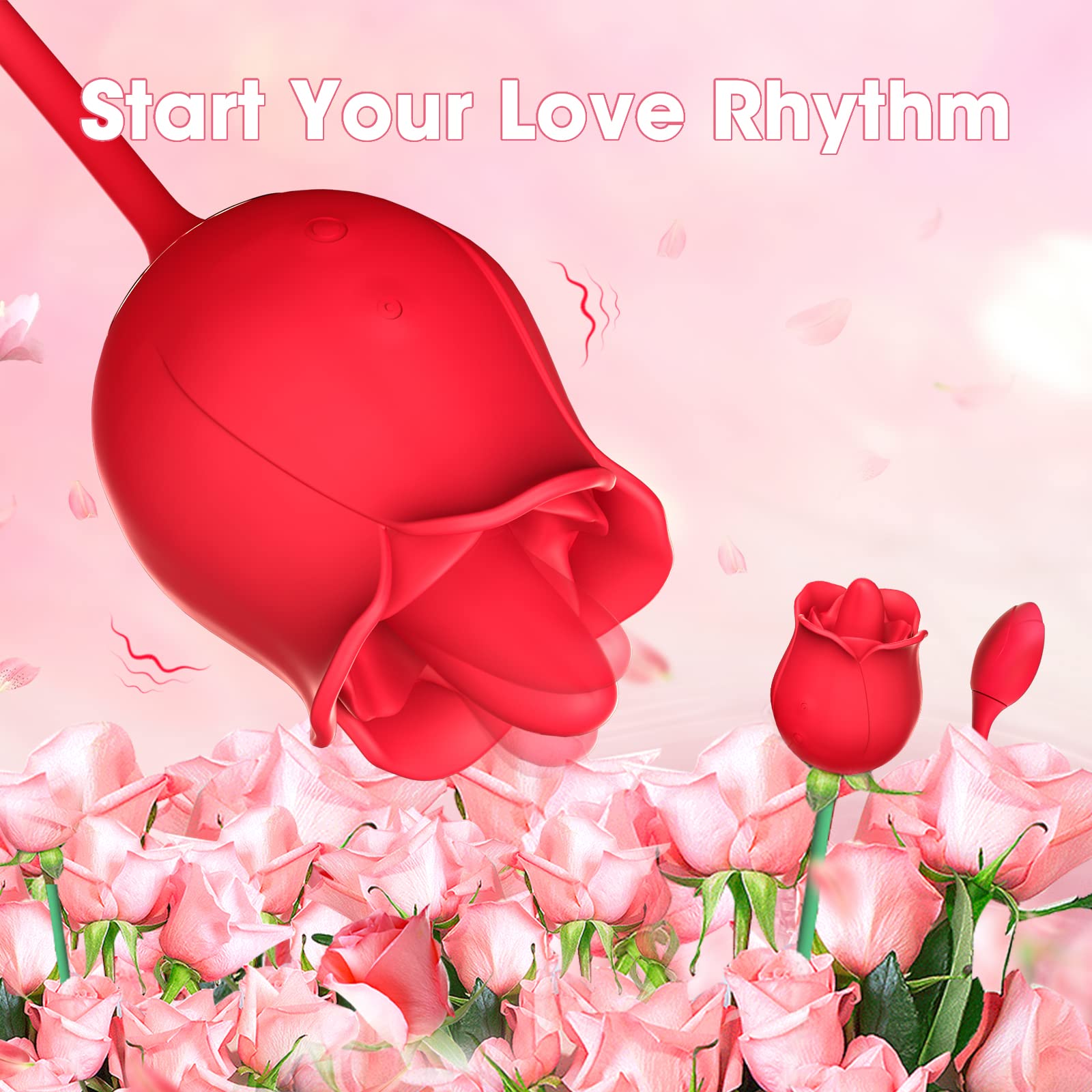 Rose Vibrator Tongue Licking Clitoris Stimulation with Vibrating Egg-Uxolclub