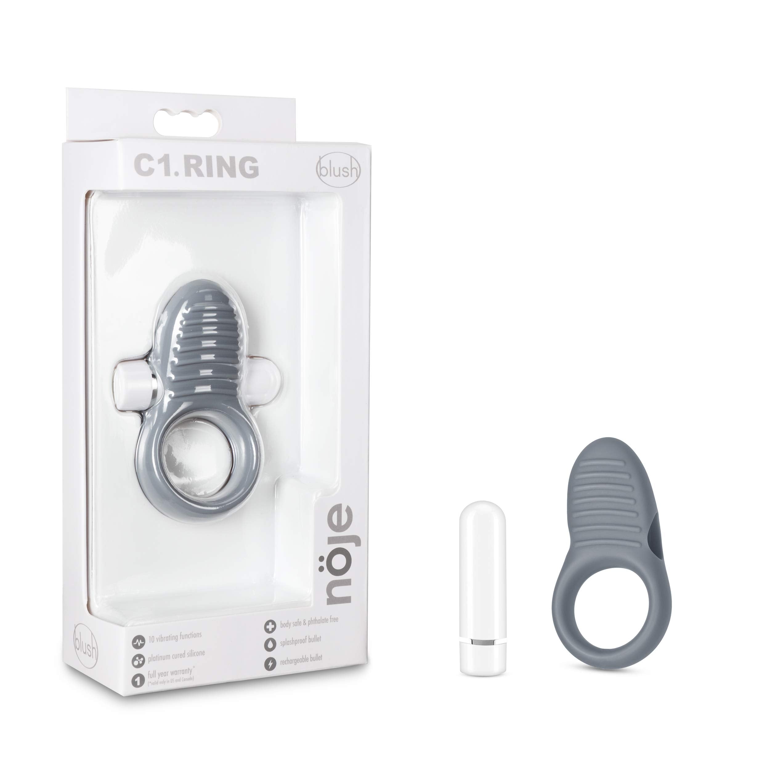 Rechargeable Vibrating 10 Modes Silicone Cock Ring