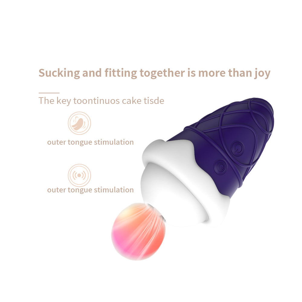 10 Frequency Cone Vibrator Tongue Lick Sucking Nipple Vibrator-Uxolclub