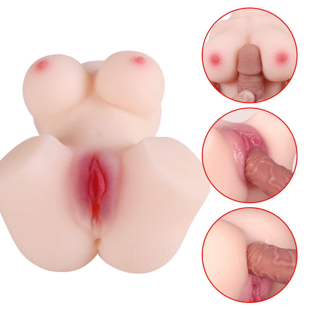 3 In 1 Torso Masturbator Love Doll Pocket Pussy, Ass Male Sex Toys