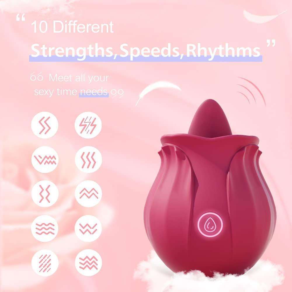 Rose Vibrator Series with Vibrating Tongue Vibrating Suction Sex Toys