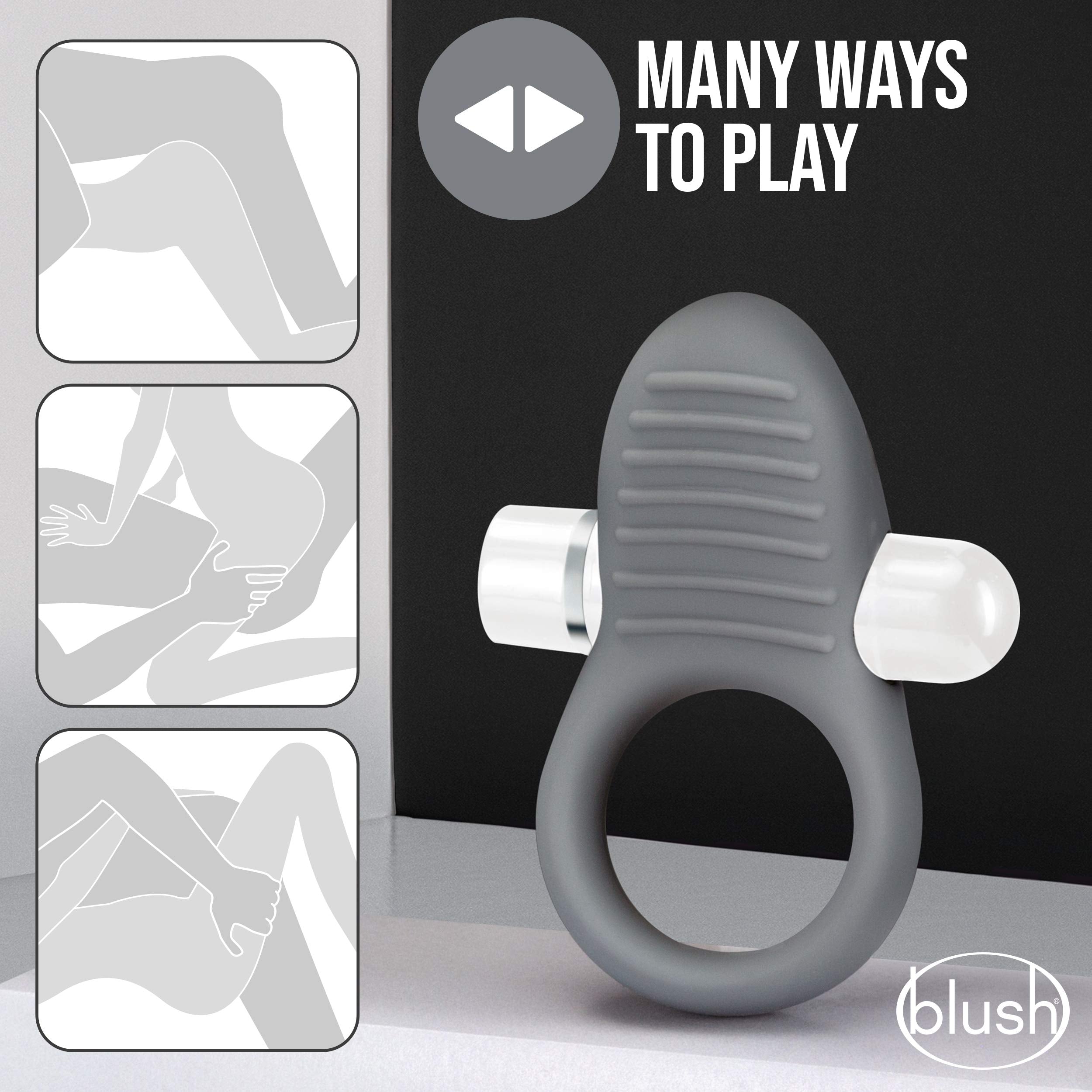 Rechargeable Vibrating 10 Modes Silicone Cock Ring