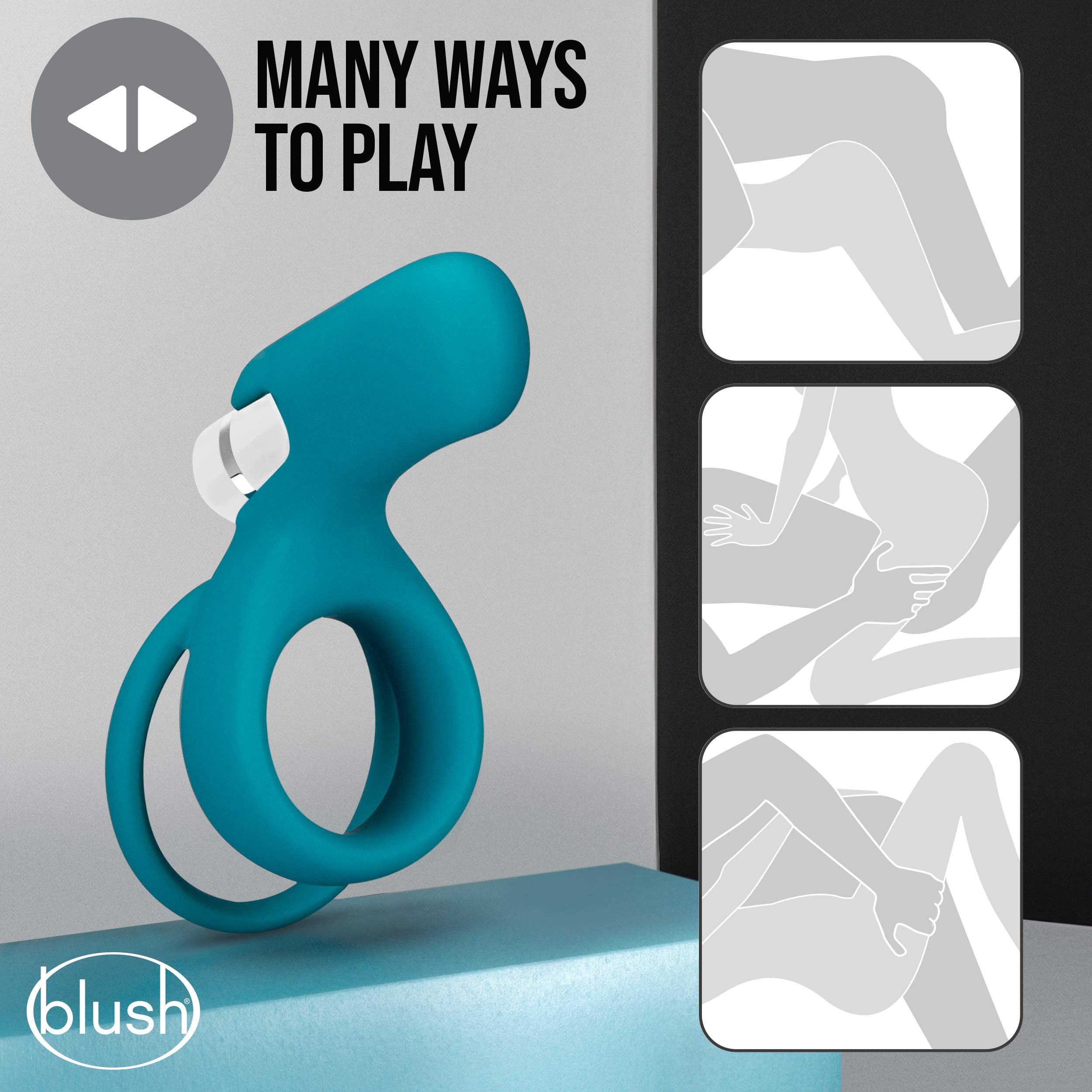 Rechargeable Vibrating 10 Modes Silicone Cock Ring