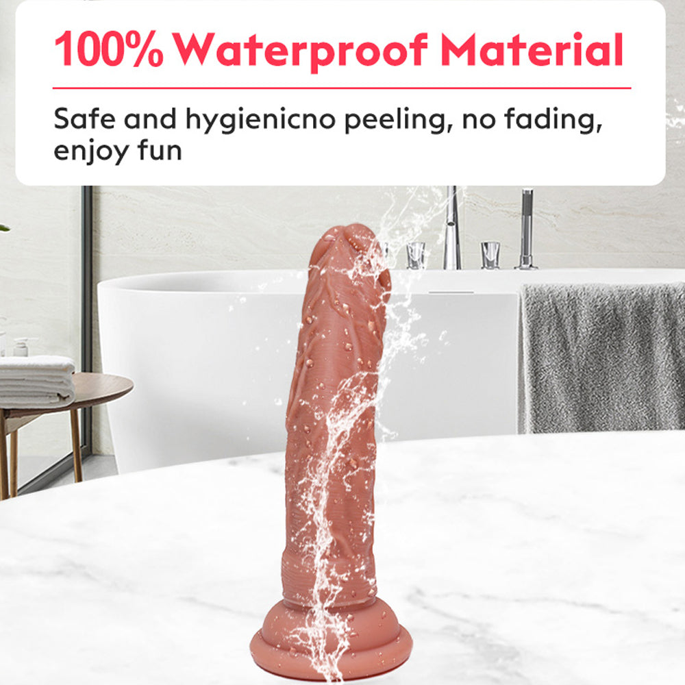 Double Layer Allovers Thrusting Dildo| Suction Cup Silicone Dildo-Uxolclub