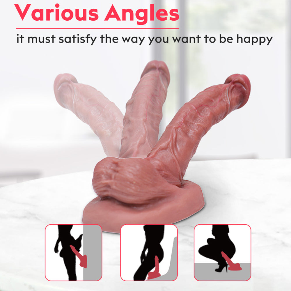 Thickened Suction Silicone Dildo Free Bending Allovers Dildo-Uxolclub