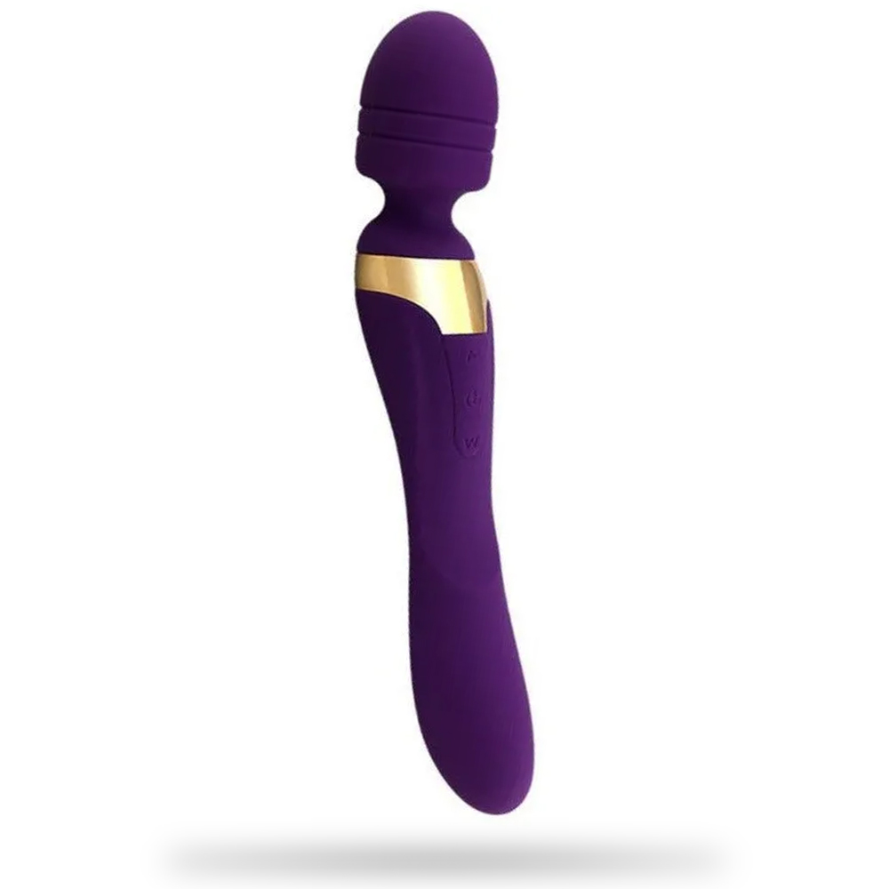 Double Head Magic Wand Rechargeable with Vibrating Dildos