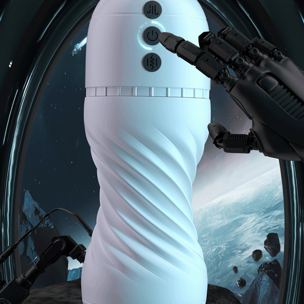 White VortexPro 10 Vibration Sucking Automatic Spiral Male Masturbator Cup Blowjob Toys Silicone Vagina Masturbation Adult Sex Toys-Uxolclub - Best Adult Sex Toys Online Retailers