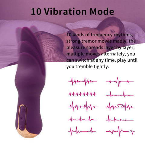 10 Frequency Nipple Vibrator Petal Flapping Clit Licking-11