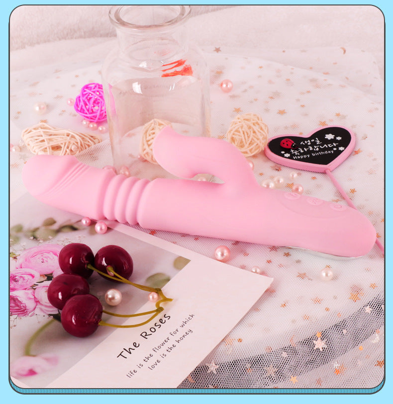 Pink Vibrator Dildo - Tongue Vibrator Heated Silicone Dildo-Uxolclub