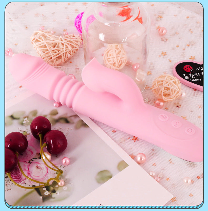 Pink Vibrator Dildo - Tongue Vibrator Heated Silicone Dildo-Uxolclub