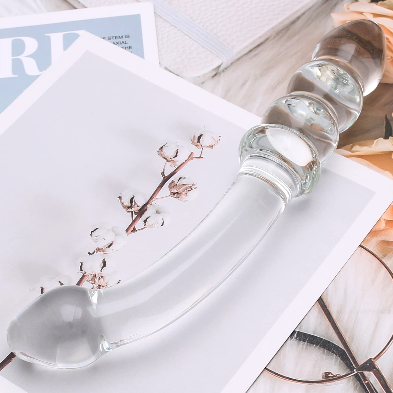 Purple & Pink & Transparent Crystal Glass Dildo G-spot Massager-Uxolclub