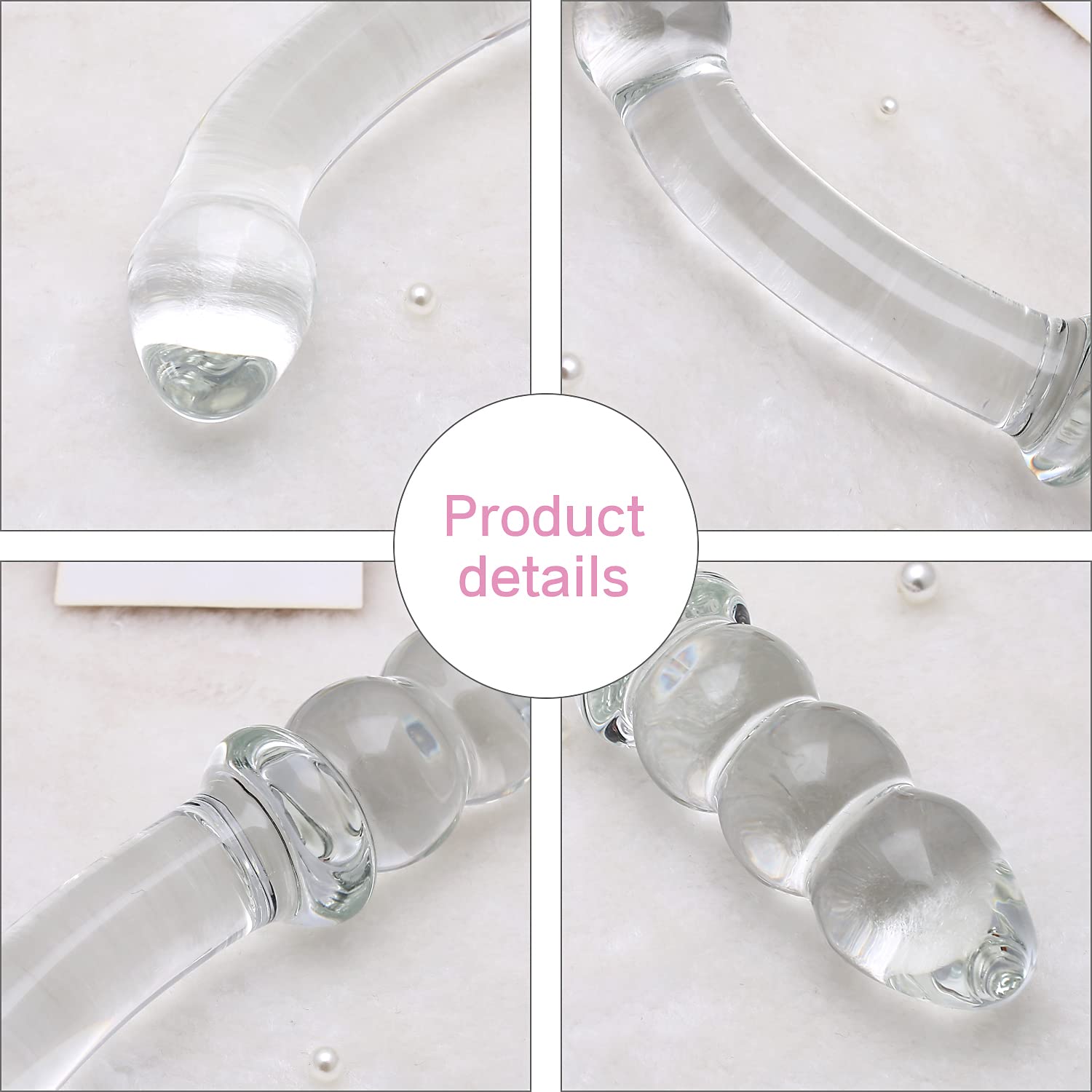 Purple & Pink & Transparent Crystal Glass Dildo G-spot Massager-Uxolclub