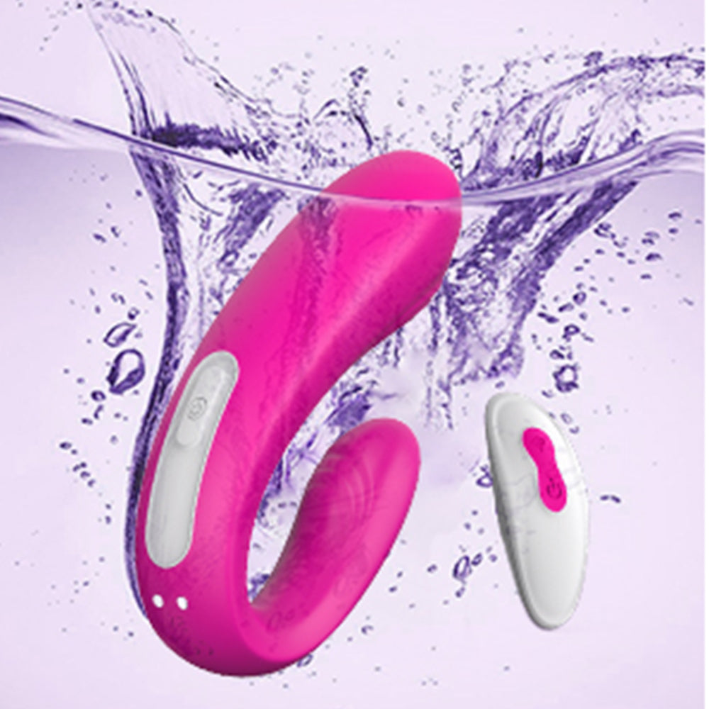 9 Frequency Vibration Couples Vibrator Wireless Remote Pink Vibrator-Uxolclub