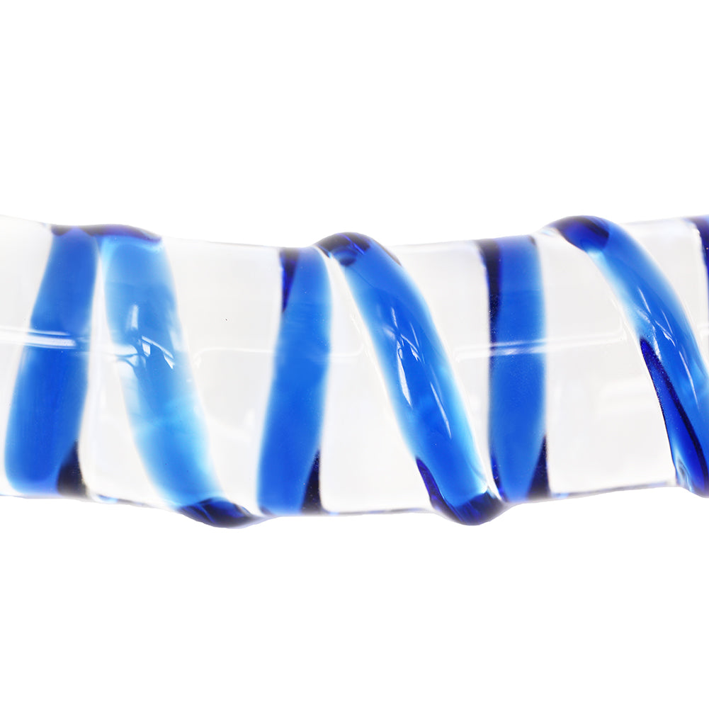 Colorful Ribbon Glass Dildo Crystal Female Masturbation Wand-Uxolclub