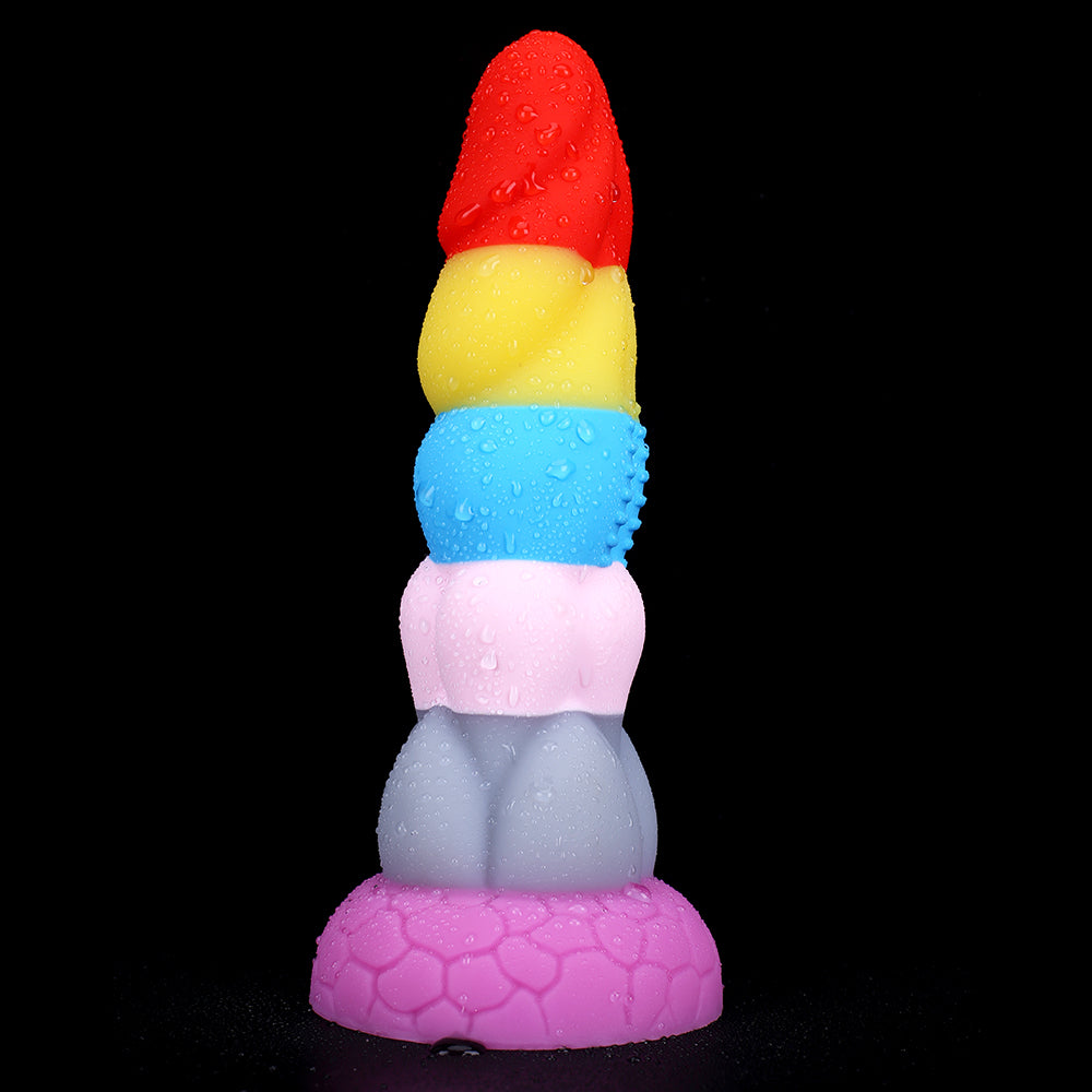 8 Inch Rainbow Dildo Silicone Best Suction Cup Allovers Dildo-Uxolclub