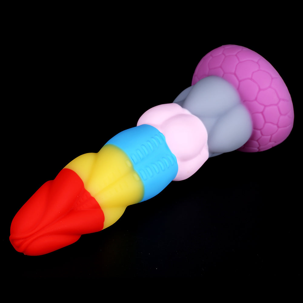 8 Inch Rainbow Dildo Silicone Best Suction Cup Allovers Dildo-Uxolclub