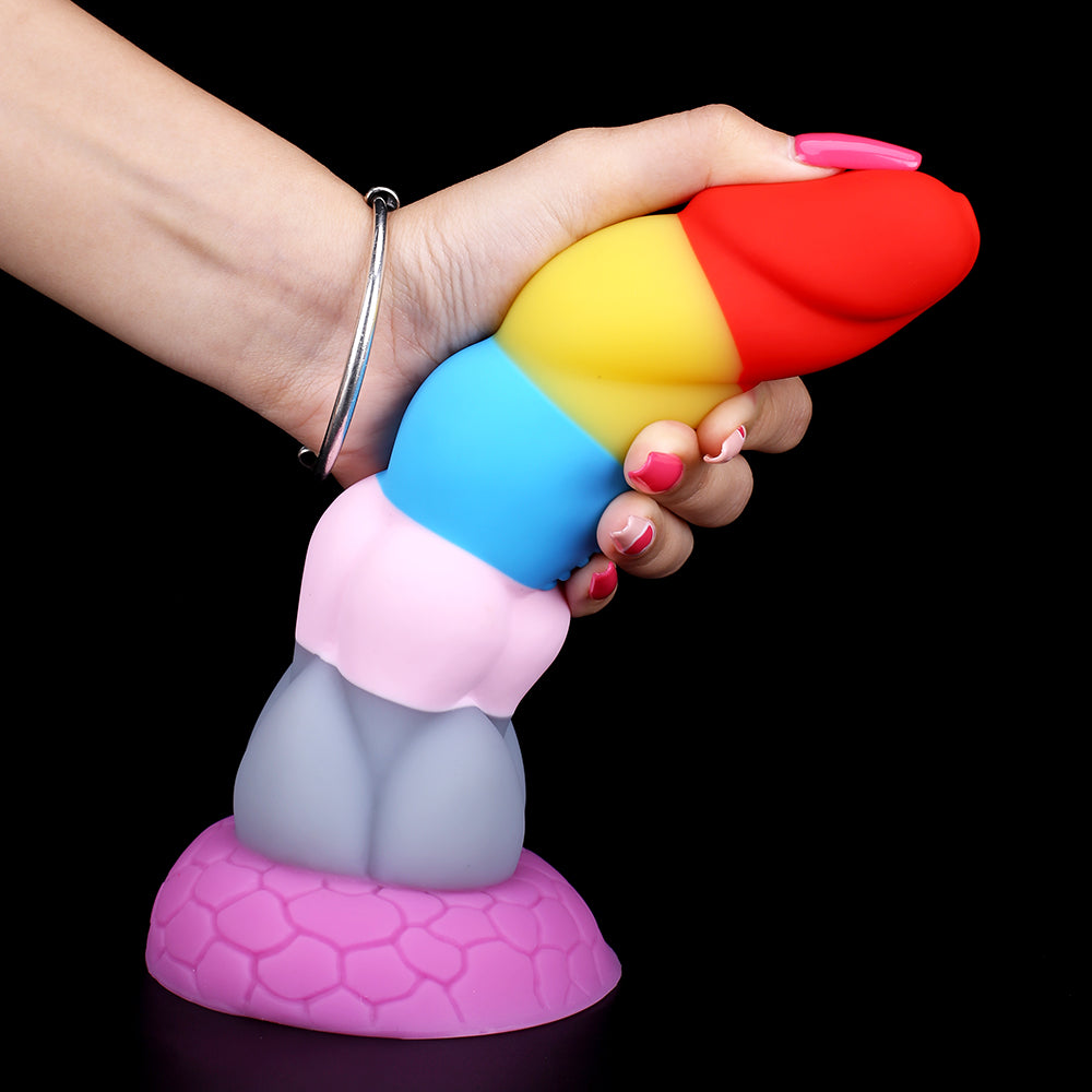 8 Inch Rainbow Dildo Silicone Best Suction Cup Allovers Dildo-Uxolclub