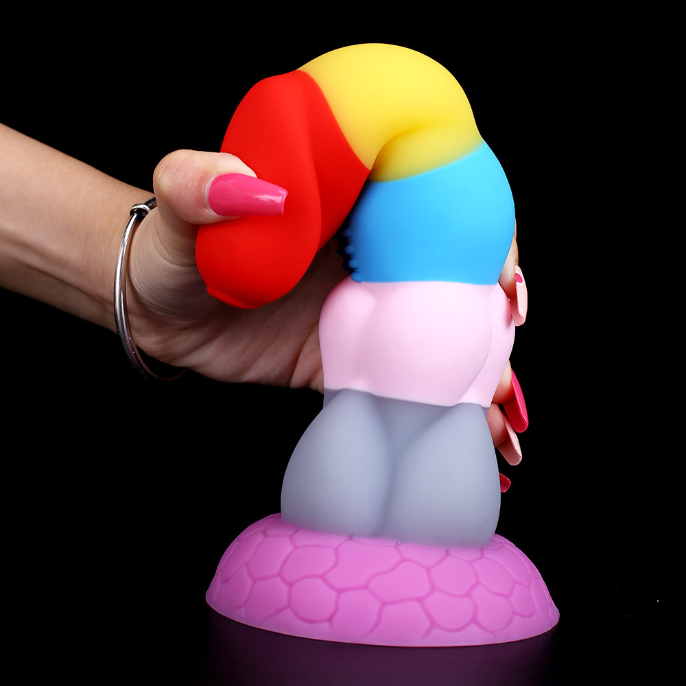 8 Inch Rainbow Dildo Silicone Best Suction Cup Allovers Dildo-Uxolclub