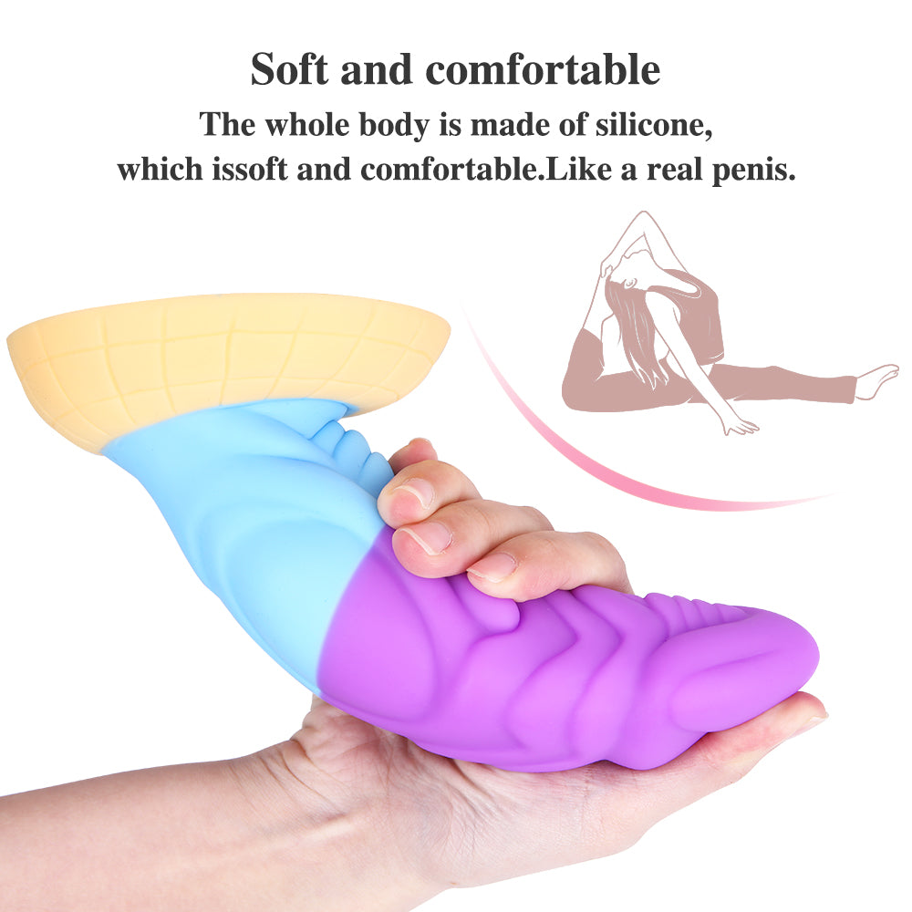 Colorful Mixed Color Alien Dildo - Thick Rainbow Dildo-Uxolclub