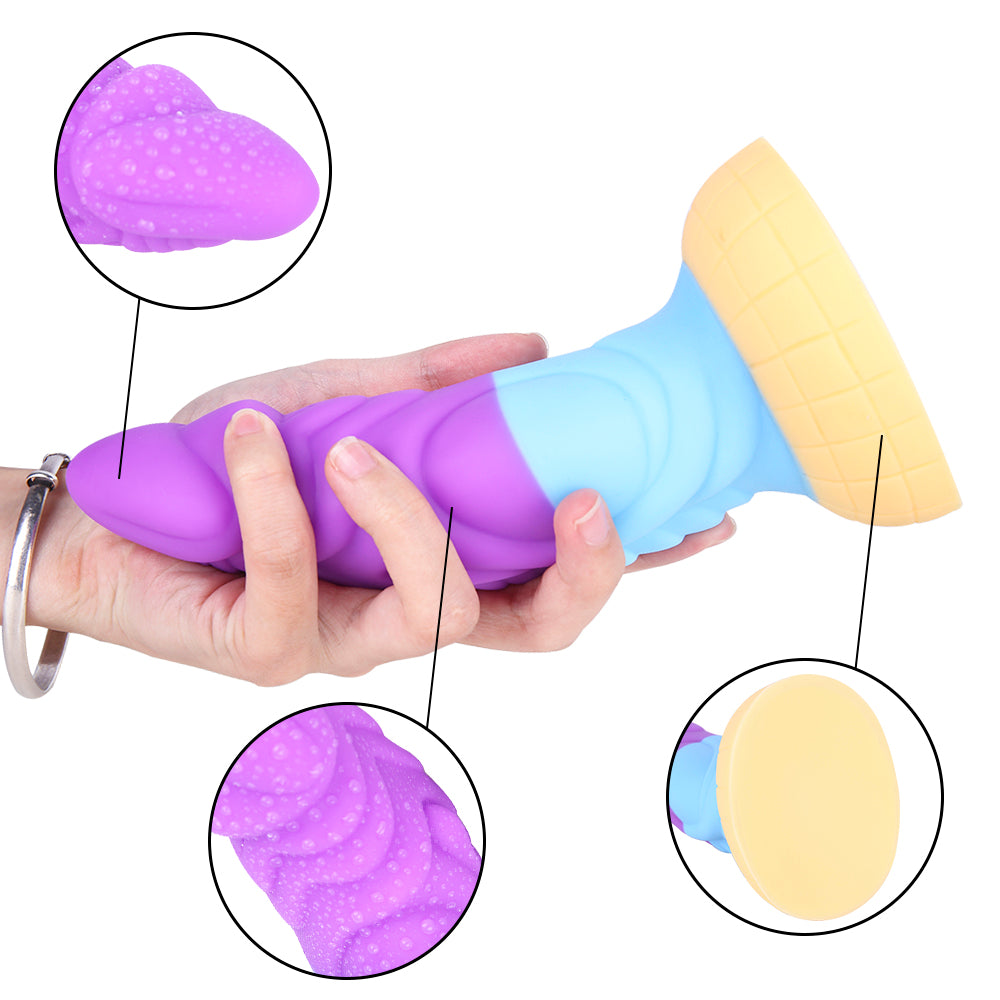 Colorful Mixed Color Alien Dildo - Thick Rainbow Dildo-Uxolclub